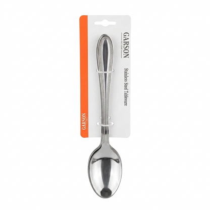 GARSON NICE HOME 6 pieces stainless steel dinner spoon – Silver tableware set with ornate decorative handles