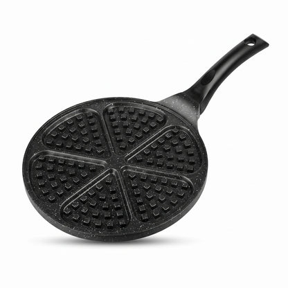 28 CM Granite Coating Waffle Pan with Bakelite Handle and Hanging Loop | Handheld Waffle Cooking Pan for Home Kitchen Use