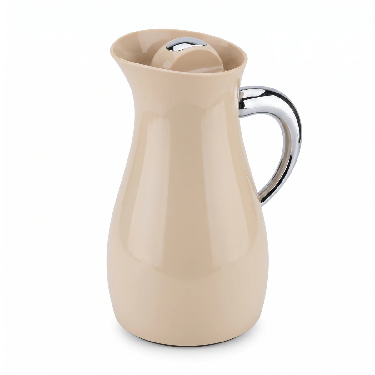 Parati Light Beige Vaccum Flask 1.0 Liters – Metallic Toned Handle | Keeps Drinks Hot 12 Hours and Cold 24 Hours
