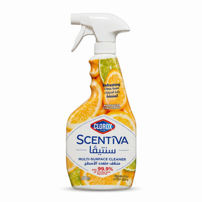 CLOROX SCENTIVA Multi-Surface Cleaner Spray 500 ml – Refreshing Citrus Scent, Madagascar Citrus Grove, Bleach-Free