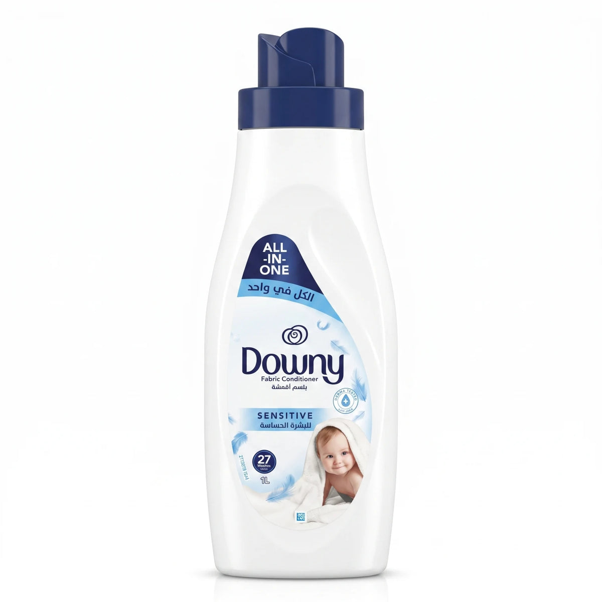 Downy Fabric Conditioner Sensitive 1L – All in One Formula, Up to 27 Washes, Derma Tested