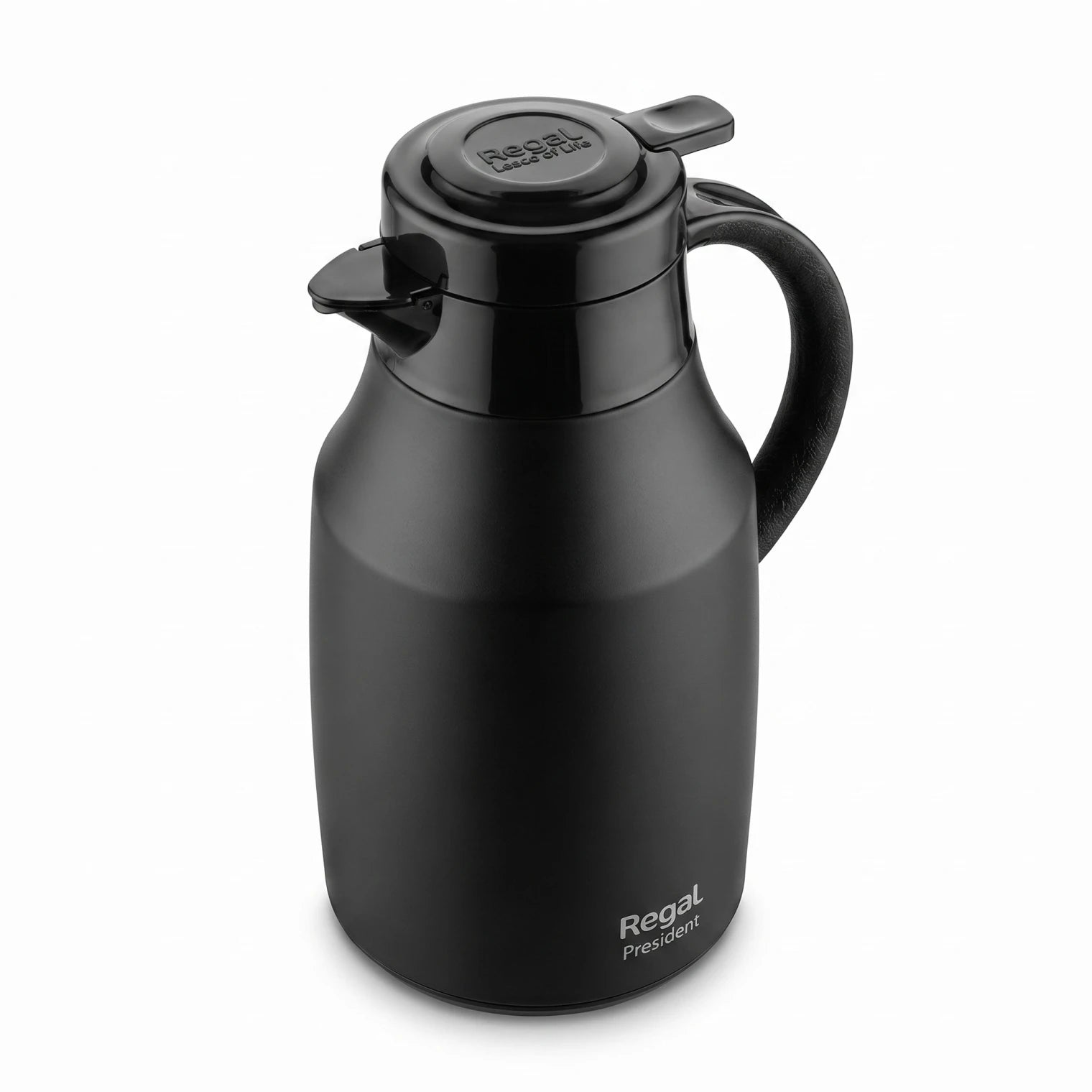 Regal Vaccum Jug 1.3 Liters – Matte Black Stainless Steel | Leak-Proof Tea and Coffee Beverage Jug