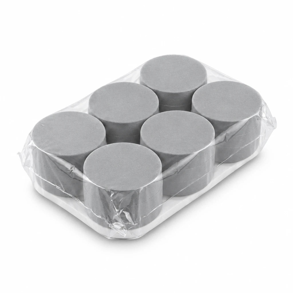 Incense Jars Pack of 6 – 100 Grams Capacity Each | White Cylindrical High-Density Plastic Containers for Organised Incense Storage