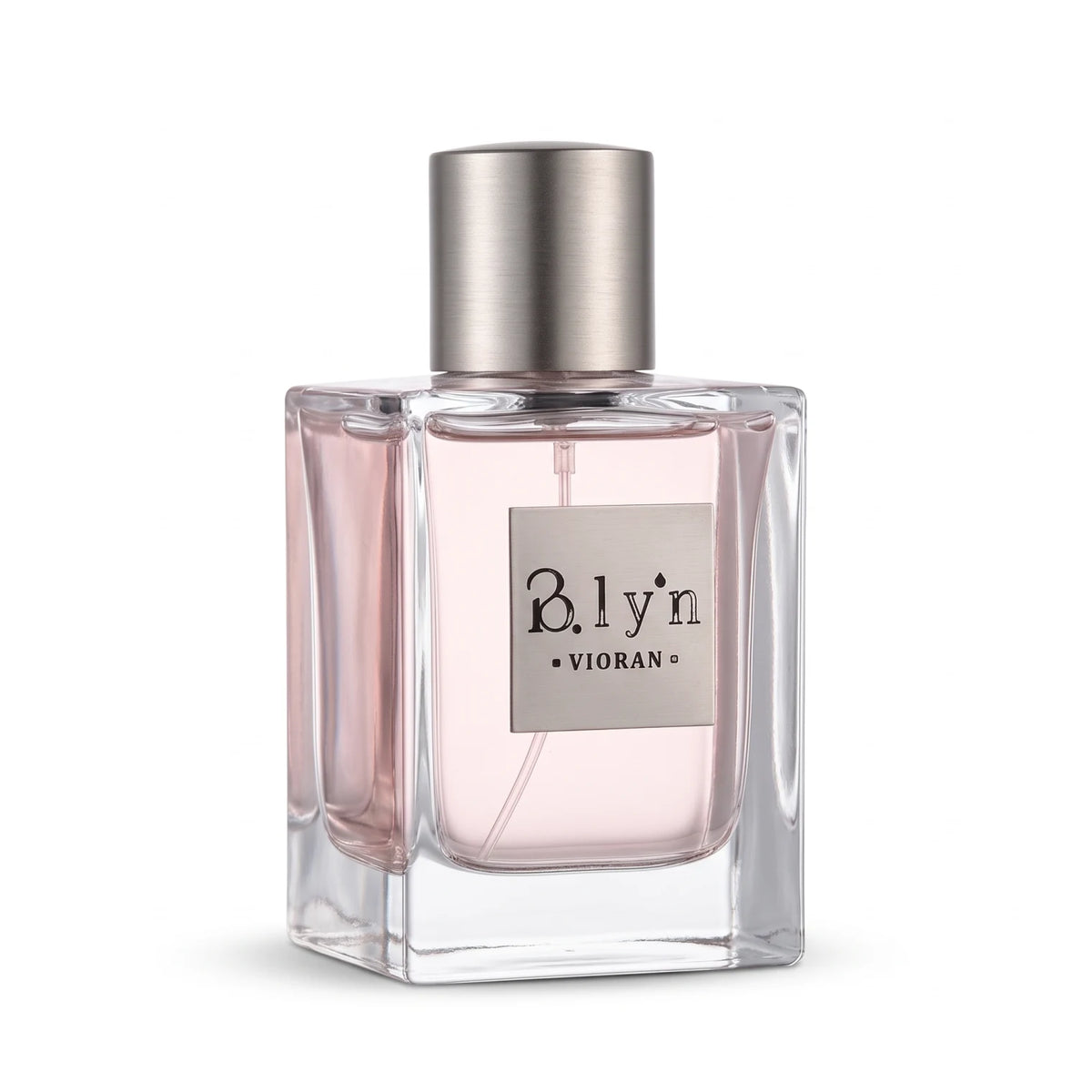 VIORAN B.lyn Perfume 60 ML – Pale Pink Fragrance in a Square Bottle with Silver-Coloured Cap