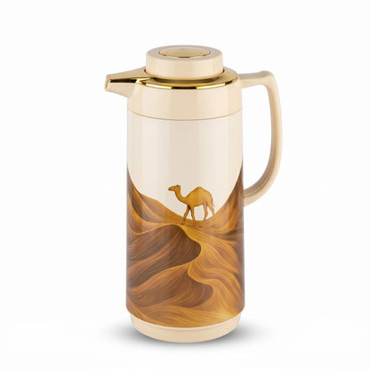 SIMBA MKUBWA Vaccum Jug 1.6 Liters – Arabic Desert Dune & Camel Motif | Leak Proof | Keeps Tea & Coffee Hot or Cold