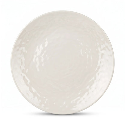 Elite Melamine Dinner Plate 11 Inches – Off-White Round Plate with Raised Rim and Glossy Finish