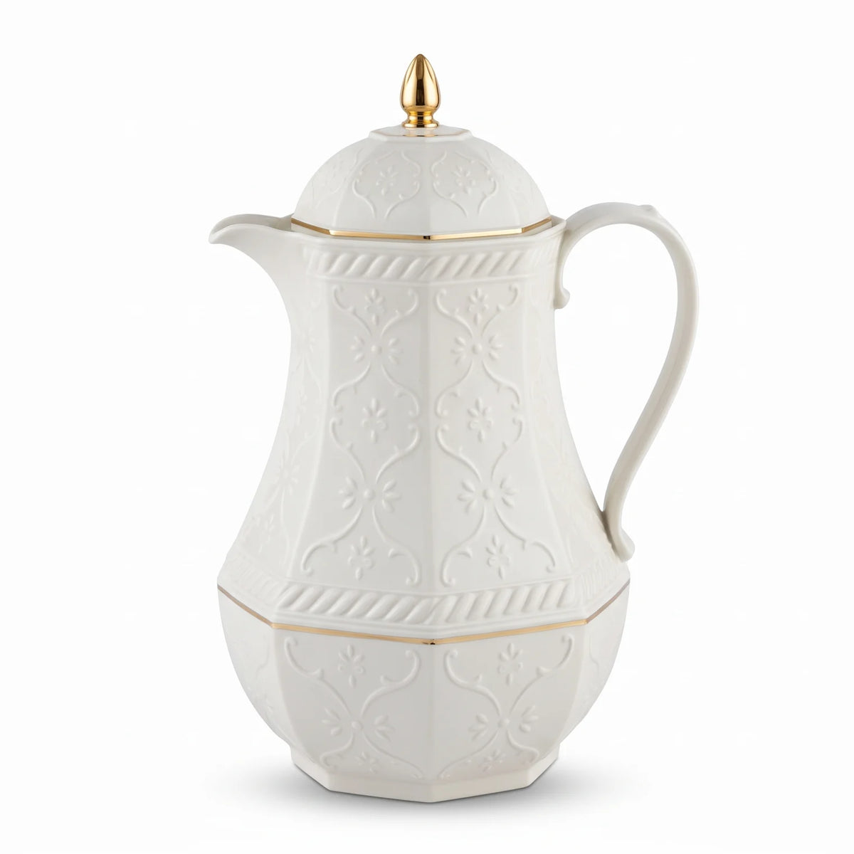 Rose White Premium Vaccum Flask – 1.3 Liters | Leak Proof | Keeps Tea and Coffee Hot for 12 Hours or Cold for 24 Hours