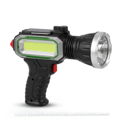 High mountain tiger Multifunctional Flashlight – 14 cm Height x 6 cm Width x 19 cm Length | Rechargeable, Solar & Type-C Charging, Front Beam and Side Light Panel