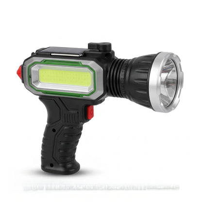 High mountain tiger Multifunctional Flashlight – 14 cm Height x 6 cm Width x 19 cm Length | Rechargeable, Solar & Type-C Charging, Front Beam and Side Light Panel