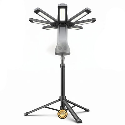 HU Tour Super Bright Work Light – Folding LED Tower Light with Adjustable Panels, 270°/90° Rotation and Telescoping Pole