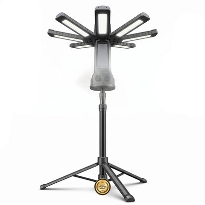 HU Tour Super Bright Work Light – Folding LED Tower Light with Adjustable Panels, 270°/90° Rotation and Telescoping Pole