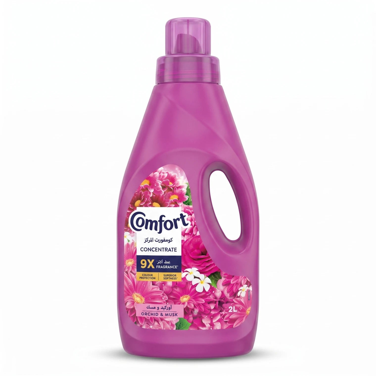 Comfort Concentrate Fabric Softener – Orchid & Musk, 2 Liters | 9x Fragrance | Colour Protection | Superior Softness