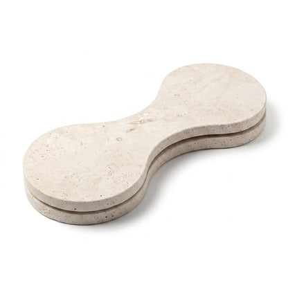 Natural Travertine Stone Two Dallah Stand – 4 x 18 x 45 cm | Two-Piece Dallah Serving Display Base