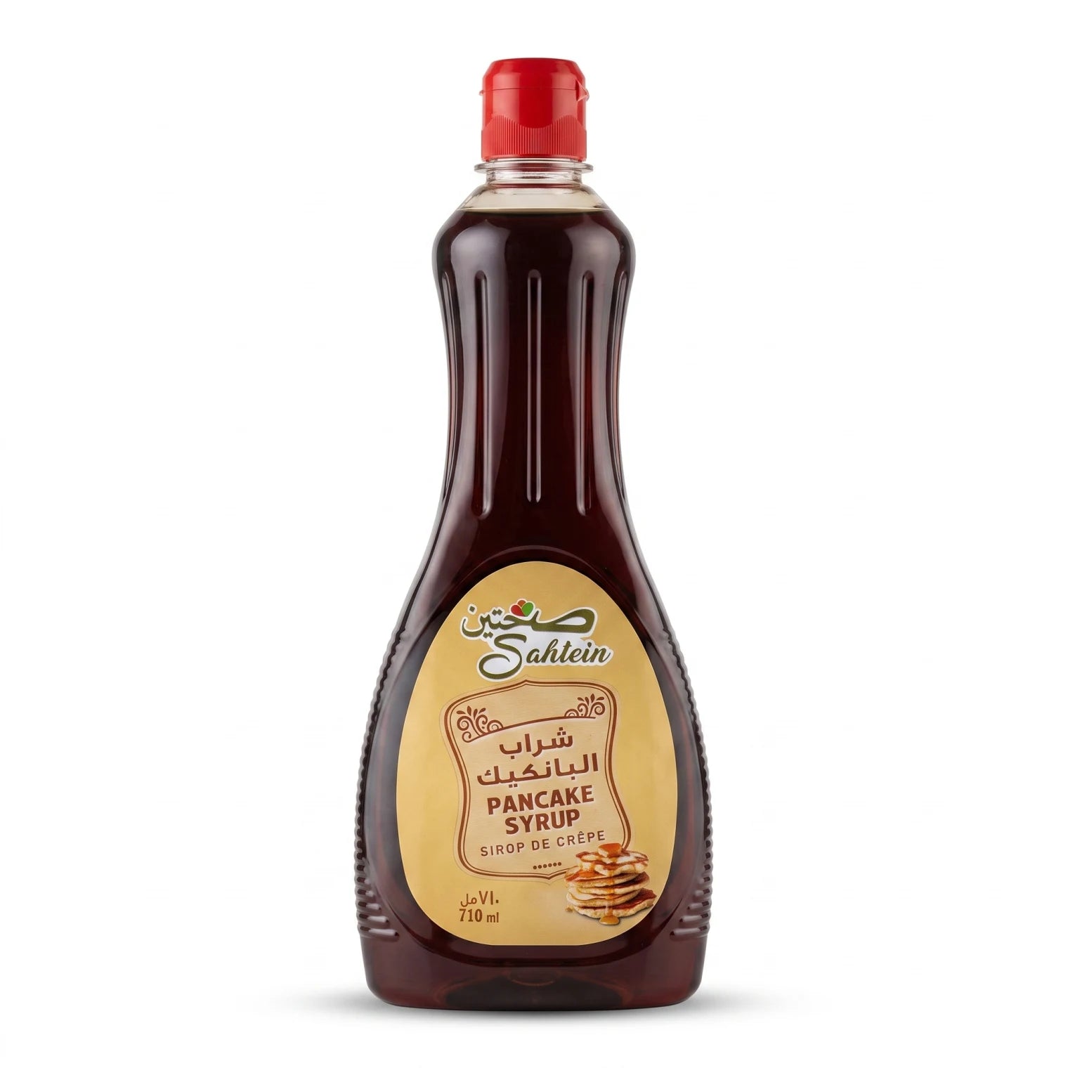 Sahtein Pancake Syrup 710 ML – Dark Brown Syrup with Red Screw Cap for Pancakes and Breakfast