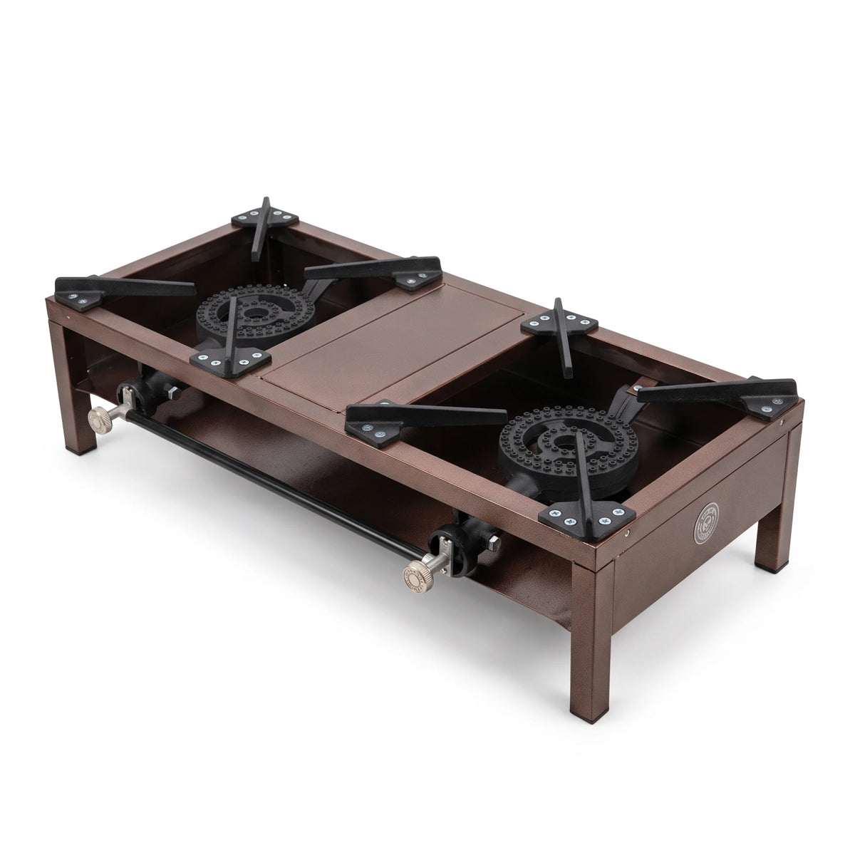 Omega 1 Korea heavy-duty Brown Two-burner Portable Cast-iron Gas Stove – 22 x 40 x 75 cm | Outdoor Cooking and Camping Tabletop Stove