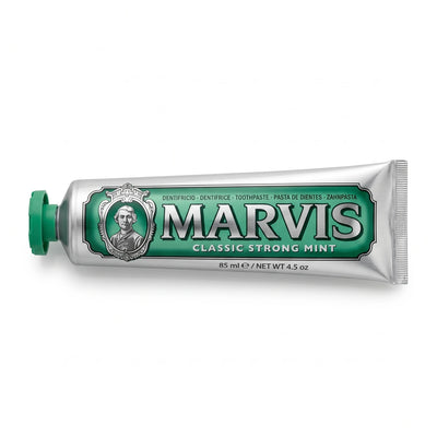 MARVIS Classic Strong Mint Toothpaste 85 ml – Green and Silver Pack | Multilingual Label | Single Tube