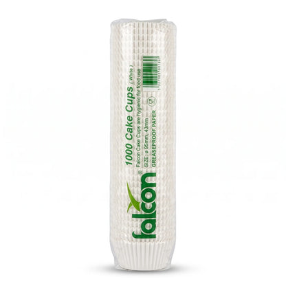 Disposable Paper Baking Cups 95 x 43 mm – White Greaseproof Cupcake Liners for Food Use