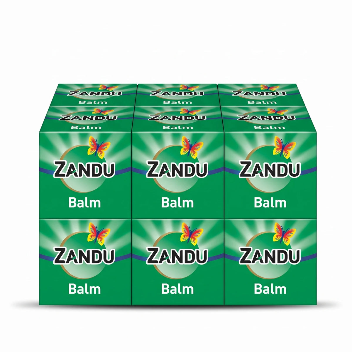 ZANDU Balm – 6 Packs, 9 ml | Green Packaging with Butterfly Graphics