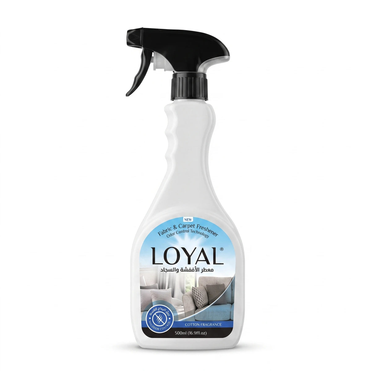LOYAL Fabric & Carpet Freshener Cotton Fragrance 500ml – Odor Control Technology Spray for Fabrics and Carpets