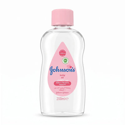Johnson's Baby Oil 200ml – Clear Baby Oil | 0% Parabens and Dyes | Moisture-Locking Care