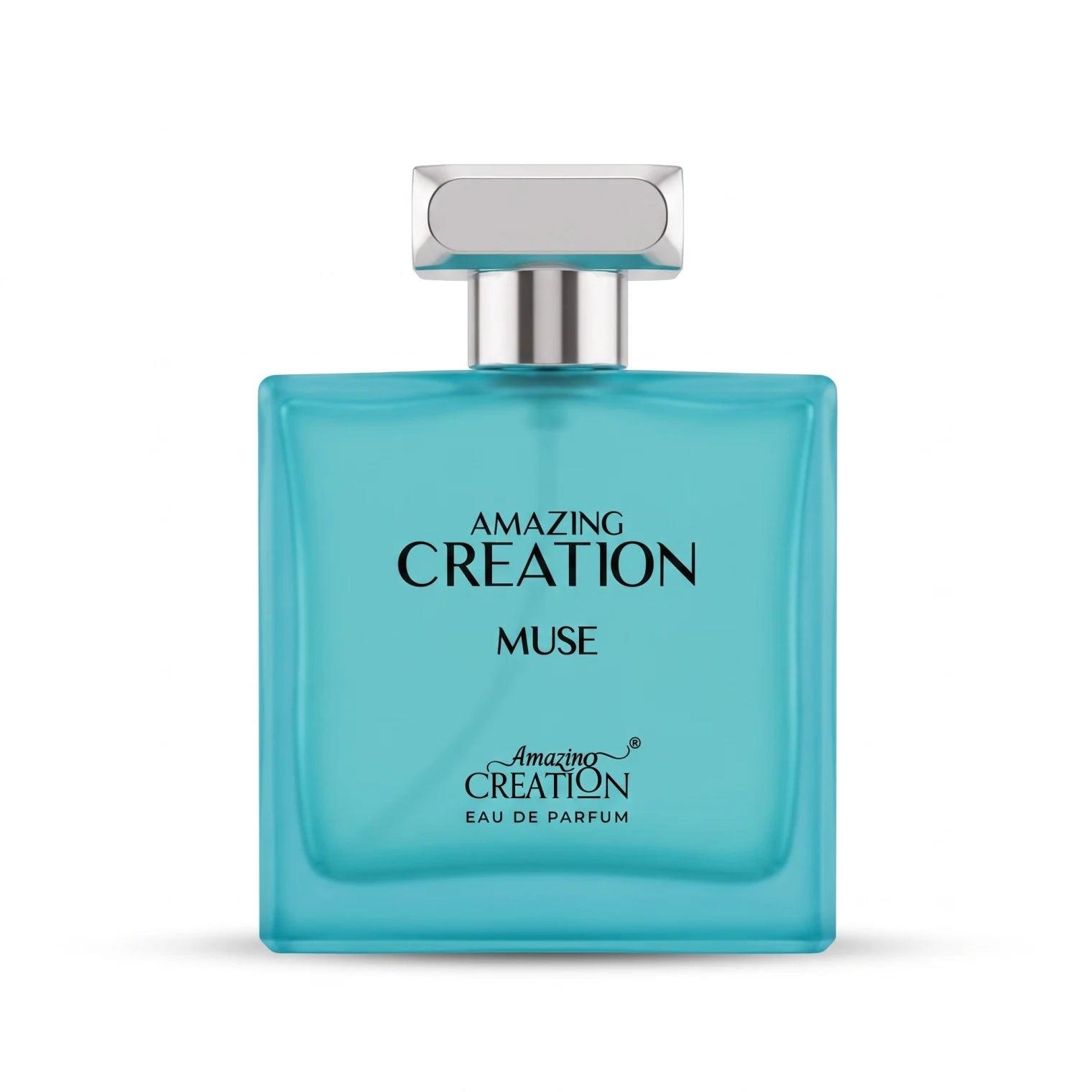 Amazing Creation MUSE Eau de Parfum – Turquoise Rectangular Bottle with Silver-Coloured Cap