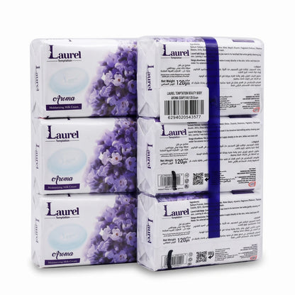 Laurel Temptation Beauty Body Aroma Soap 6-Pack, 120g Each | Moisturizing Milk Cream | Glycerin | Soap Bars