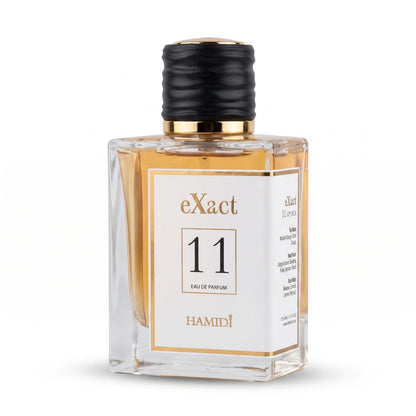 HAMIDI eXact Eau de Parfum 100 ML – Amber-Colored Fragrance | Rectangular Bottle | Black Ribbed Cap