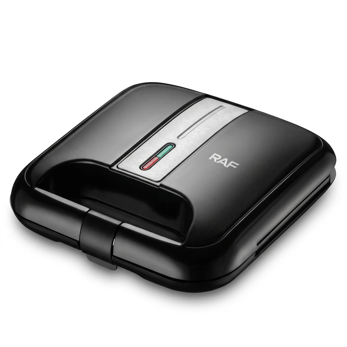 RAF Sandwich Maker R.596 – 850W Electric Black & Silver Appliance | Non-Stick Coating | Double-Sided Heating | Uniform Heat | Easy-Clean Design