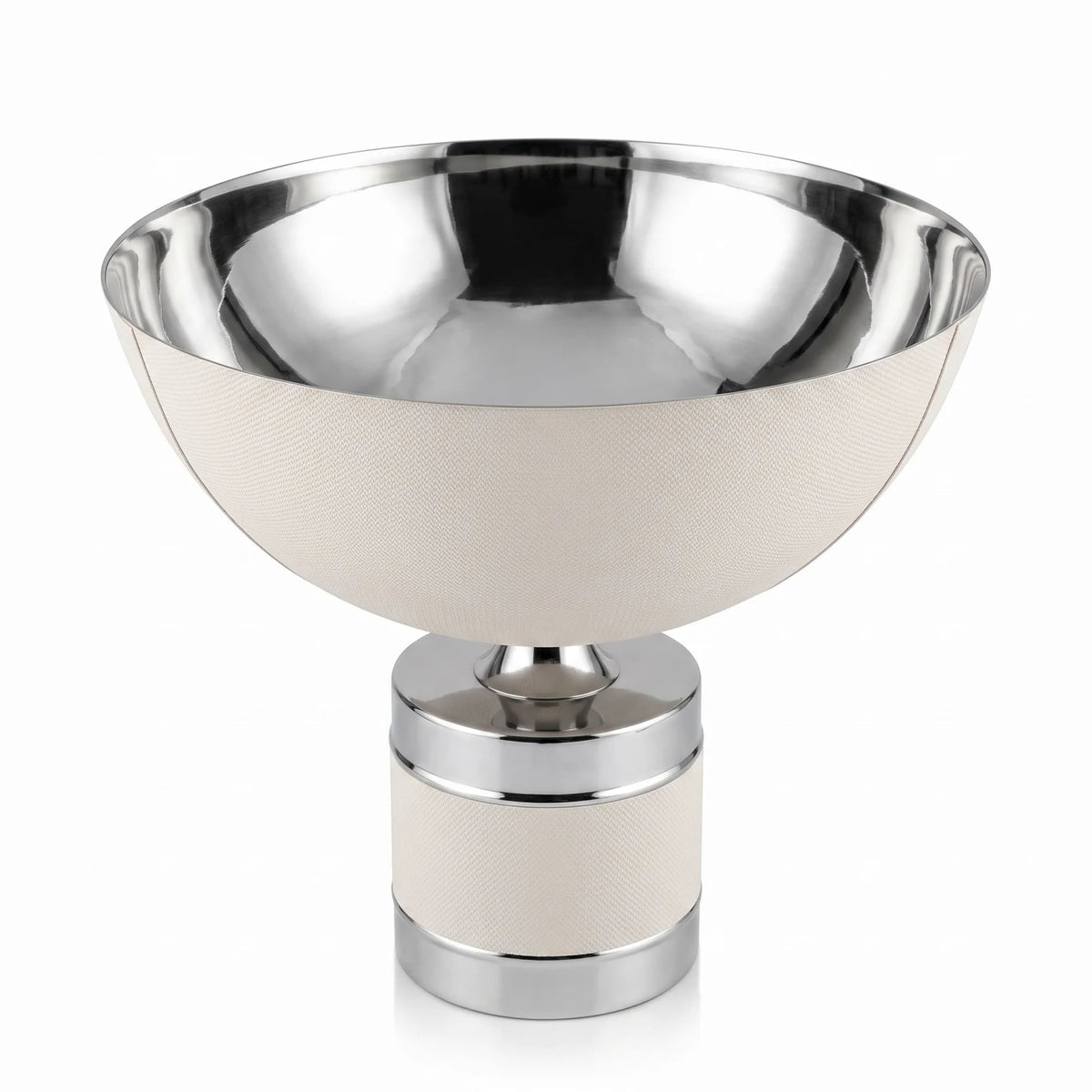 Decorative Metal Bowl with Base – 32 × 36 × 36 cm | Tabletop Display Accent