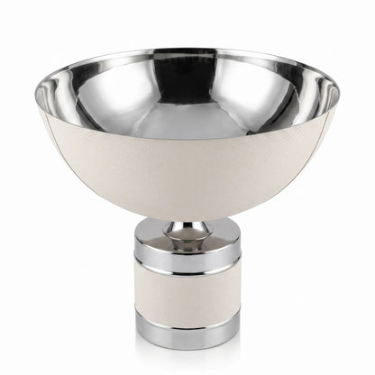 Decorative Metal Bowl with Base – 32 × 36 × 36 cm | Tabletop Display Accent