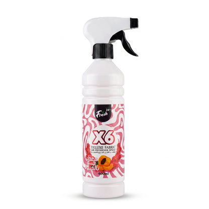 Fresh X6 Deluxe Fabric Air Freshener Spray – Peach Scent, 460ml | Spray Nozzle | 24 h Claim