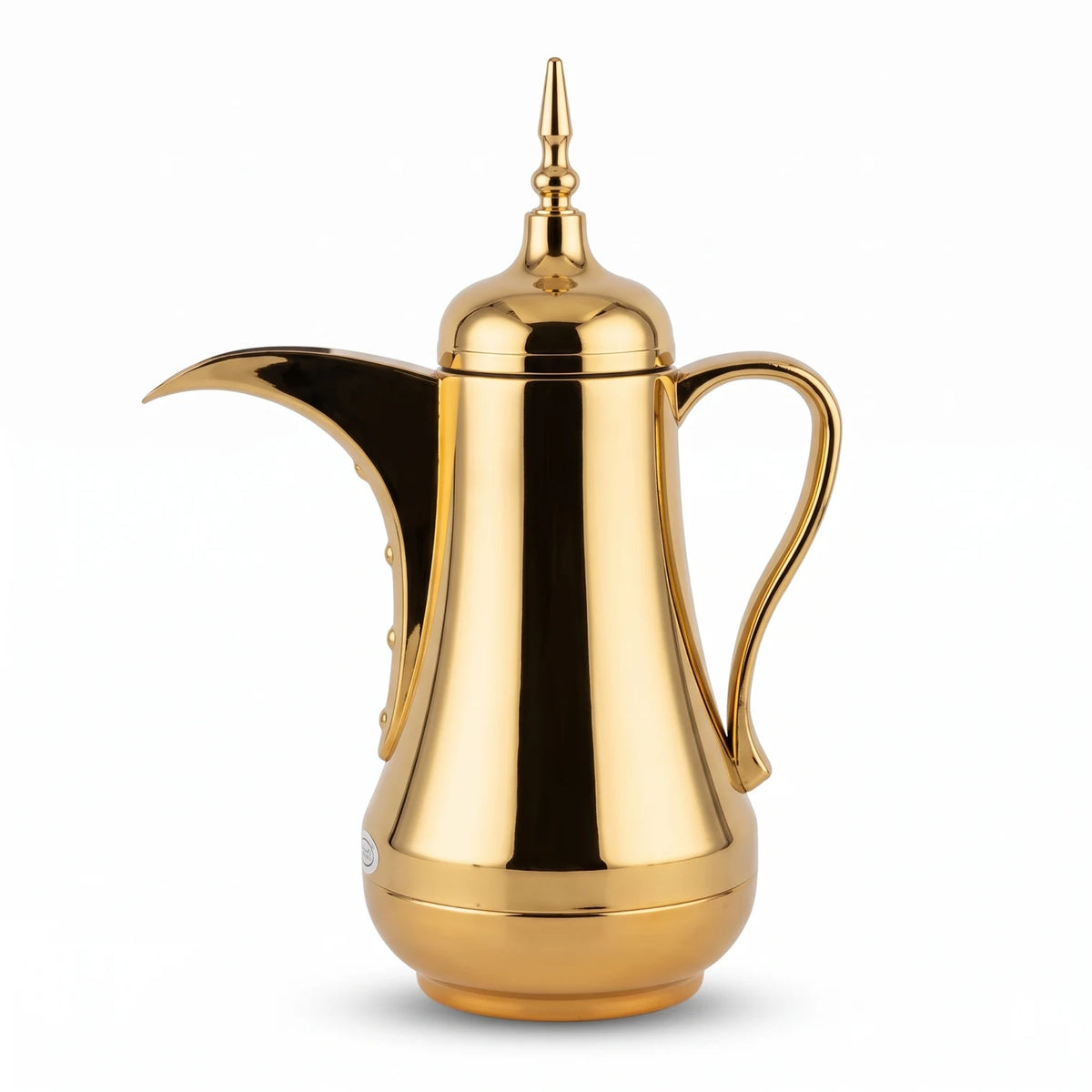 Ansa Stainless Steel Arabic Vaccum Flask – 0.65 Litre | Pink Glass Interior | Leak Proof Tea & Coffee Serving Flask - Plain Gold - Image 1