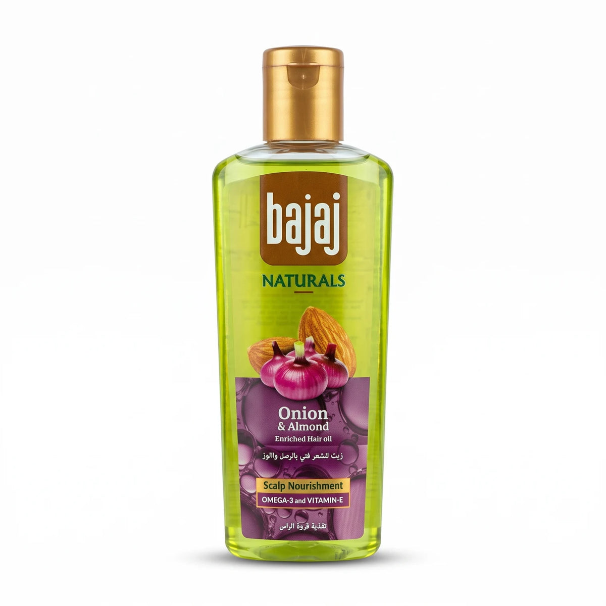 Bajaj Naturals Onion & Almond Enriched Hair Oil 200ml | Scalp Nourishment & Moisturization | For Strong, Smooth-Looking Hair