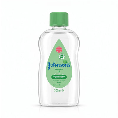 Johnson’s Aloe Vera Baby Oil 300ml – Paraben-Free, Dye-Free Oil for Delicate Skin