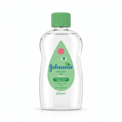 Johnson’s Aloe Vera Baby Oil 300ml – Paraben-Free, Dye-Free Oil for Delicate Skin
