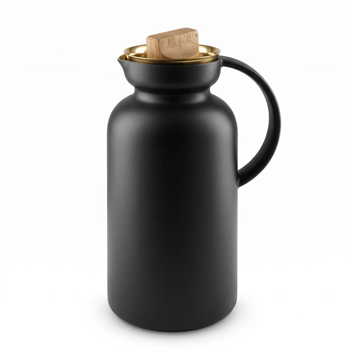 Eva Solo Black Silhouette Vacuum with Brass Pouring Lip – 1.0 Litre | Leak Proof, Keeps Drinks Hot or Cold