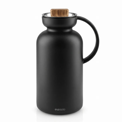 Eva Solo Black Silhouette Vacuum Flask 1.0 Litre with Steel Insert – Leak-Proof, Keeps Drinks Hot 12 Hours or Cold 24 Hours