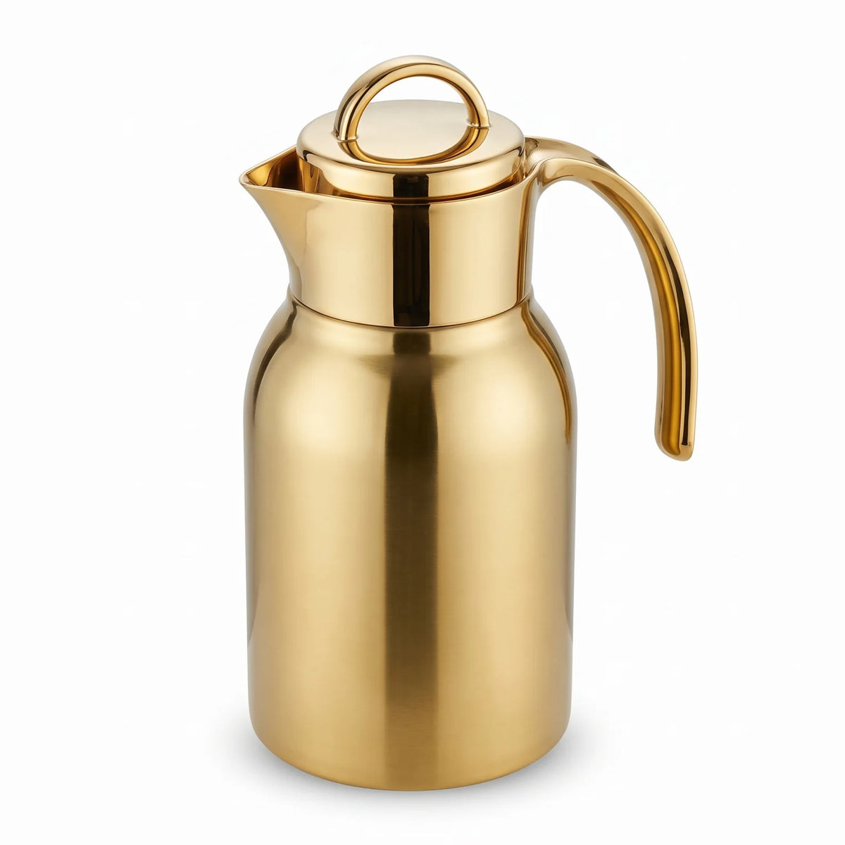 Helios Premium Gold-Finish Stainless Steel Vacuum Flask 1.0 Liter – Leak Proof | Keeps Tea & Coffee Hot 12 Hours, Cold 24 Hours