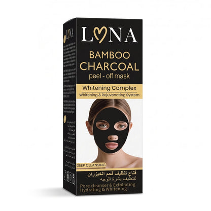 LUNA Bamboo Charcoal Peel-Off Mask 120g | Deep Cleansing, Pore Cleansing & Exfoliating Facial Mask