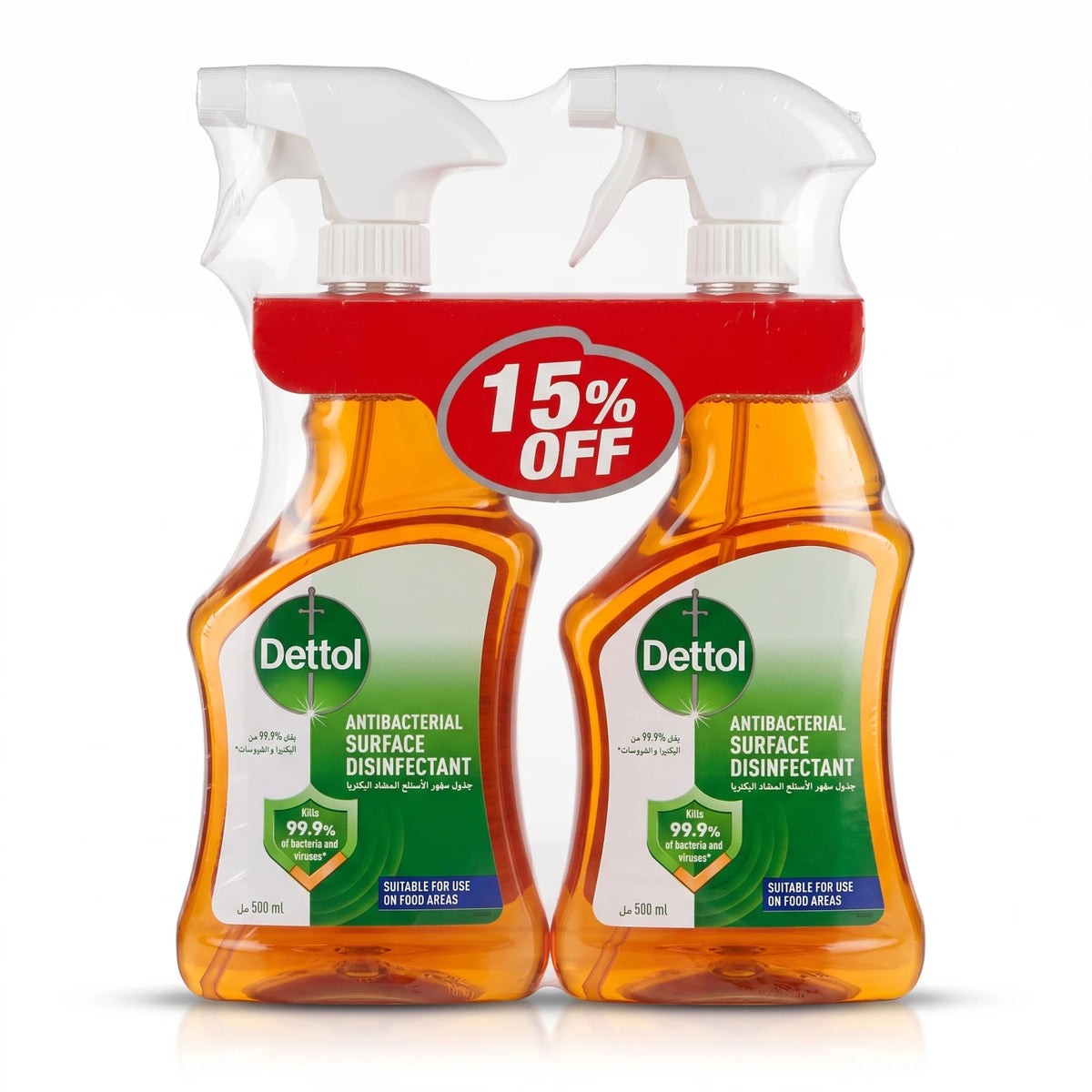 Dettol Antibacterial Surface Disinfectant Spray 500 ml Twin Pack | Household Cleaner | Kills 99.9% of Bacteria and Viruses | Suitable for Food Areas