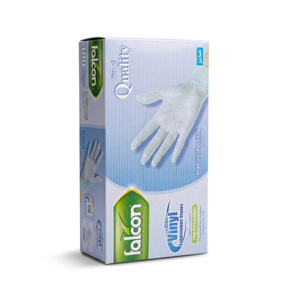 Small/ Falcon Examination Gloves – Blue | Pre-Powdered | Single Use | Non-Sterile, Ambidextrous