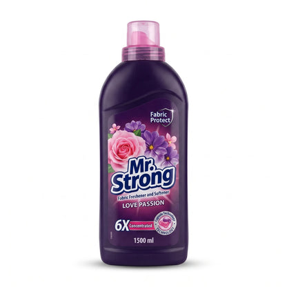 Mr.Strong Fabric Freshner and Softener Love Passion 1500ml – 6X Concentrated Formula with Capsule Technology and Fabric Protect