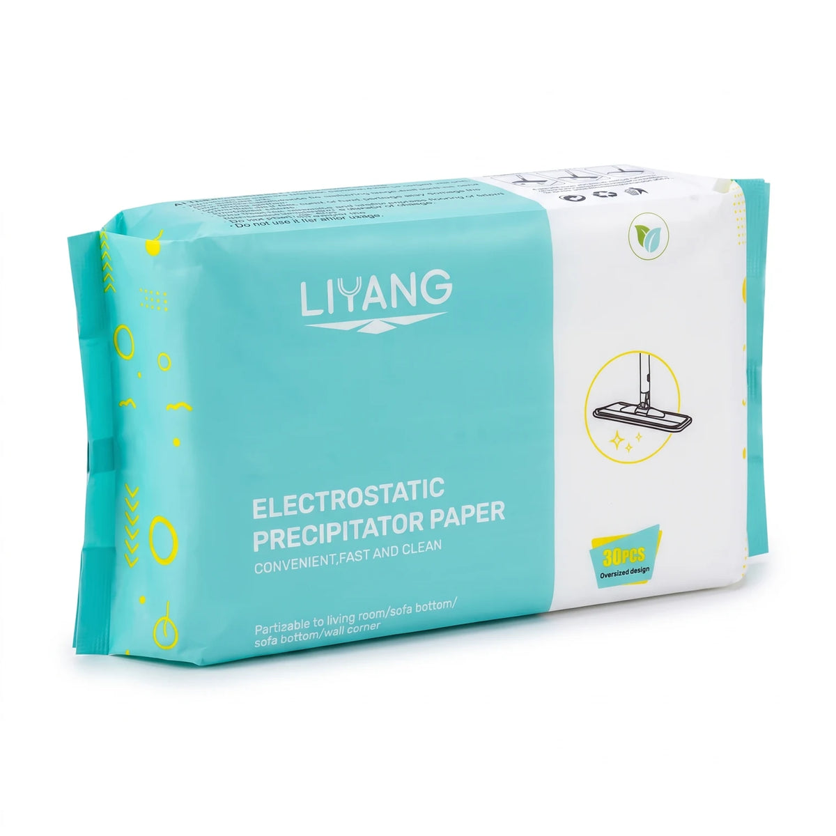 LIYANG ELECTROSTATIC PRECIPITATOR PAPER 30PCS – Disposable Electrostatic Mop Cleaning Sheets for Fast Floor and Sofa-Bottom Dust Removal