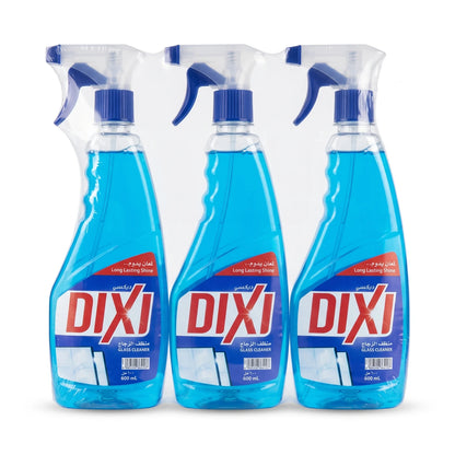 DIXI Glass Cleaner – 3 Pieces Package, 600 ML Each | Trigger Spray Bottles with Long Lasting Shine for Glass Surface Cleaning