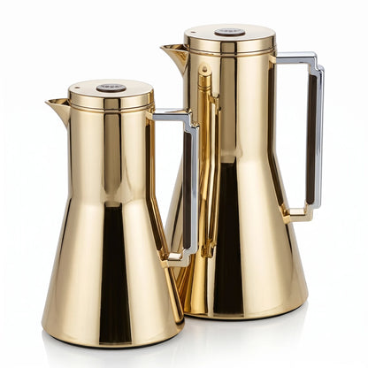 Regal 2-Piece Luxury Vacuum Flask Set – Champagne Gold | 0.5L + 1.0L | Leak-Proof Tea and Coffee Serving