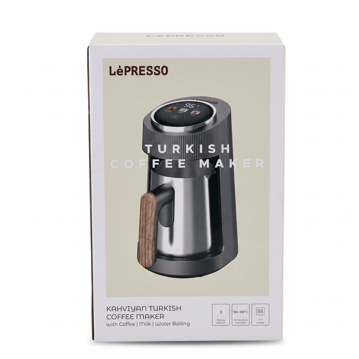 LePRESSO KAHVIYAN TURKISH COFFEE MAKER – 3 Boiling Options | 90–96°C Temperature Control | TFT Display | Coffee, Milk & Water Boiling