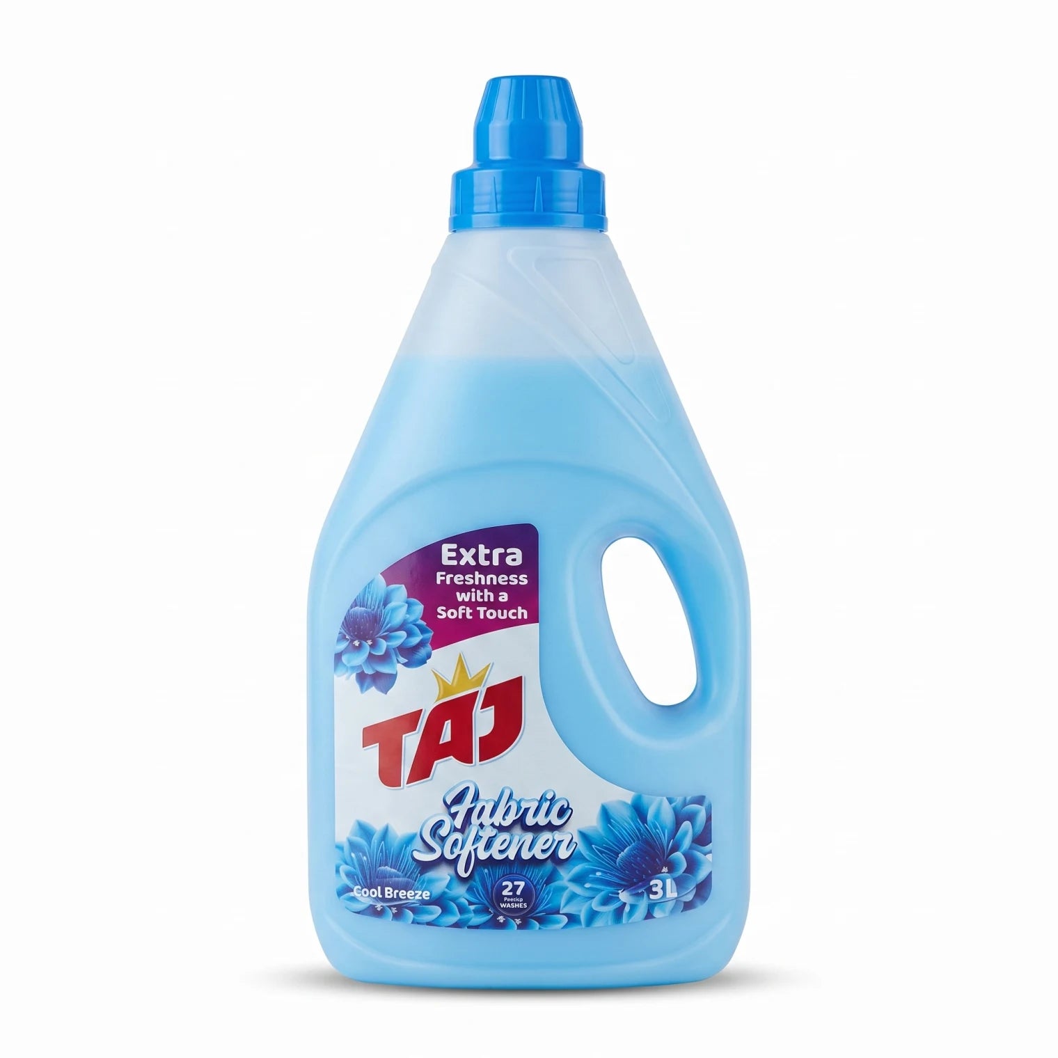 Taj Fabric Softener Cool Breeze – 3 Liters | Extra Freshness | Soft Touch | 27 Washes