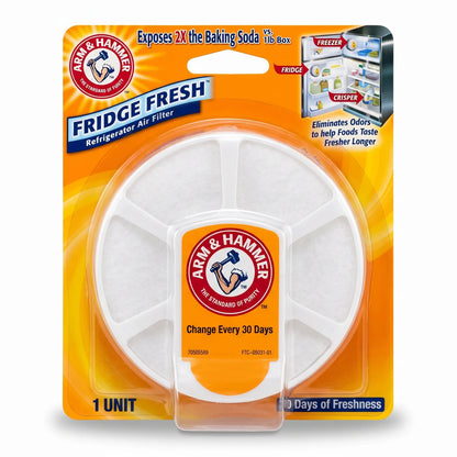 ARM & HAMMER REFRIGER FRESH Refrigerator Air Filter – 1 Unit | 2X the Baking Soda vs. 1 lb Box | Fridge, Freezer & Crisper Use
