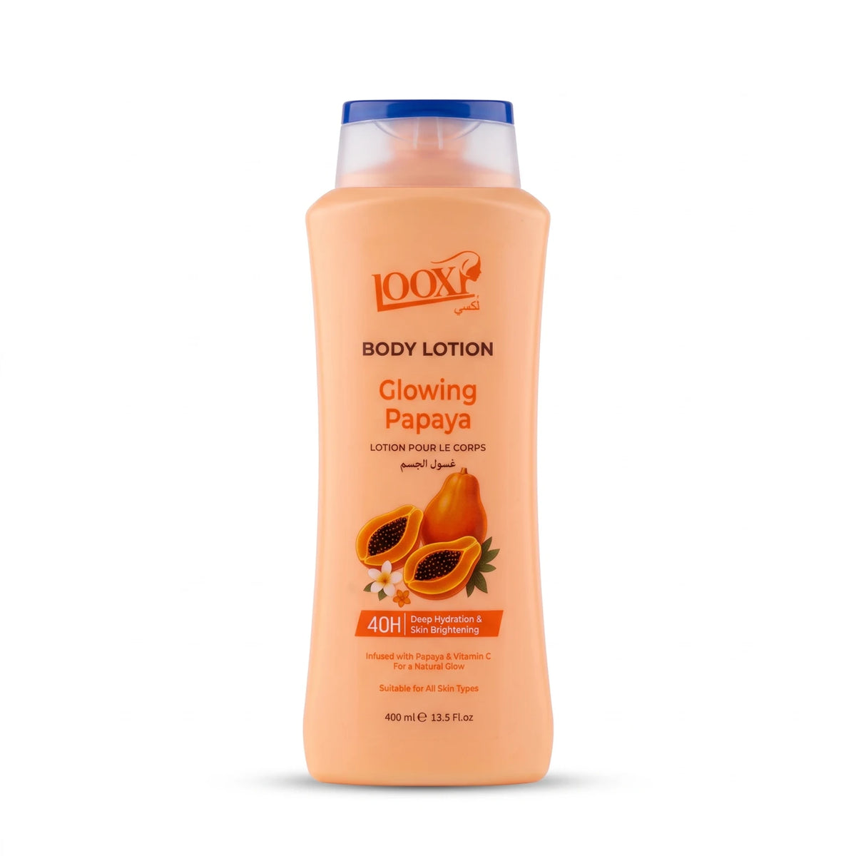 ROXY Glowing Papaya Body Lotion 400 ml – Papaya & Vitamin C | 48H Deep Hydration | Skin Brightening | All Skin Types