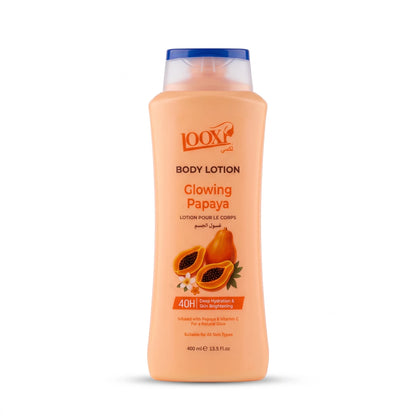 ROXY Glowing Papaya Body Lotion 400 ml – Papaya & Vitamin C | 48H Deep Hydration | Skin Brightening | All Skin Types